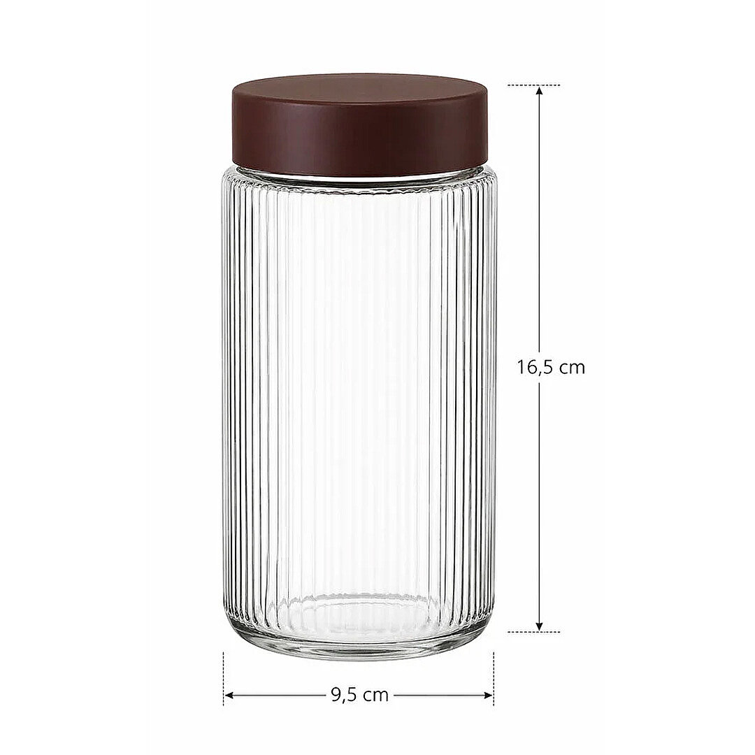 12 Adet Hava Almaz Kapaklı Cam Kavanoz Erzak Saklama Kabı 1000 ml Un Bakliyat Kabı - 3