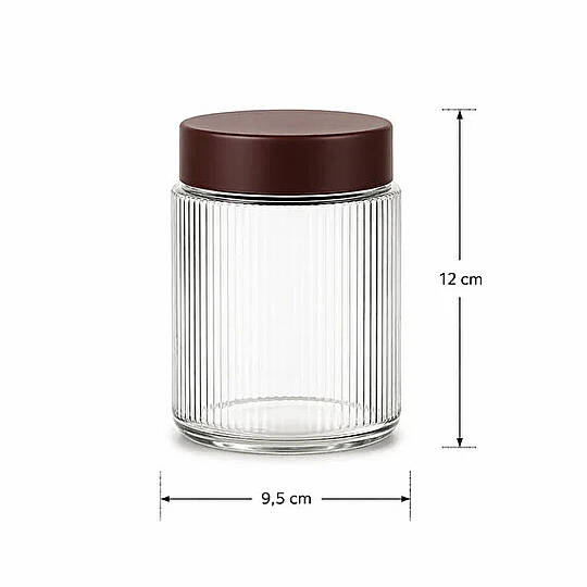 12li Etiketli Çizgili Cam Kavanoz Baharatlık Seti – Plastik Contalı Hava Almaz Kapaklı Baharatlık Saklama Kabı 12 x 500 ml - 4