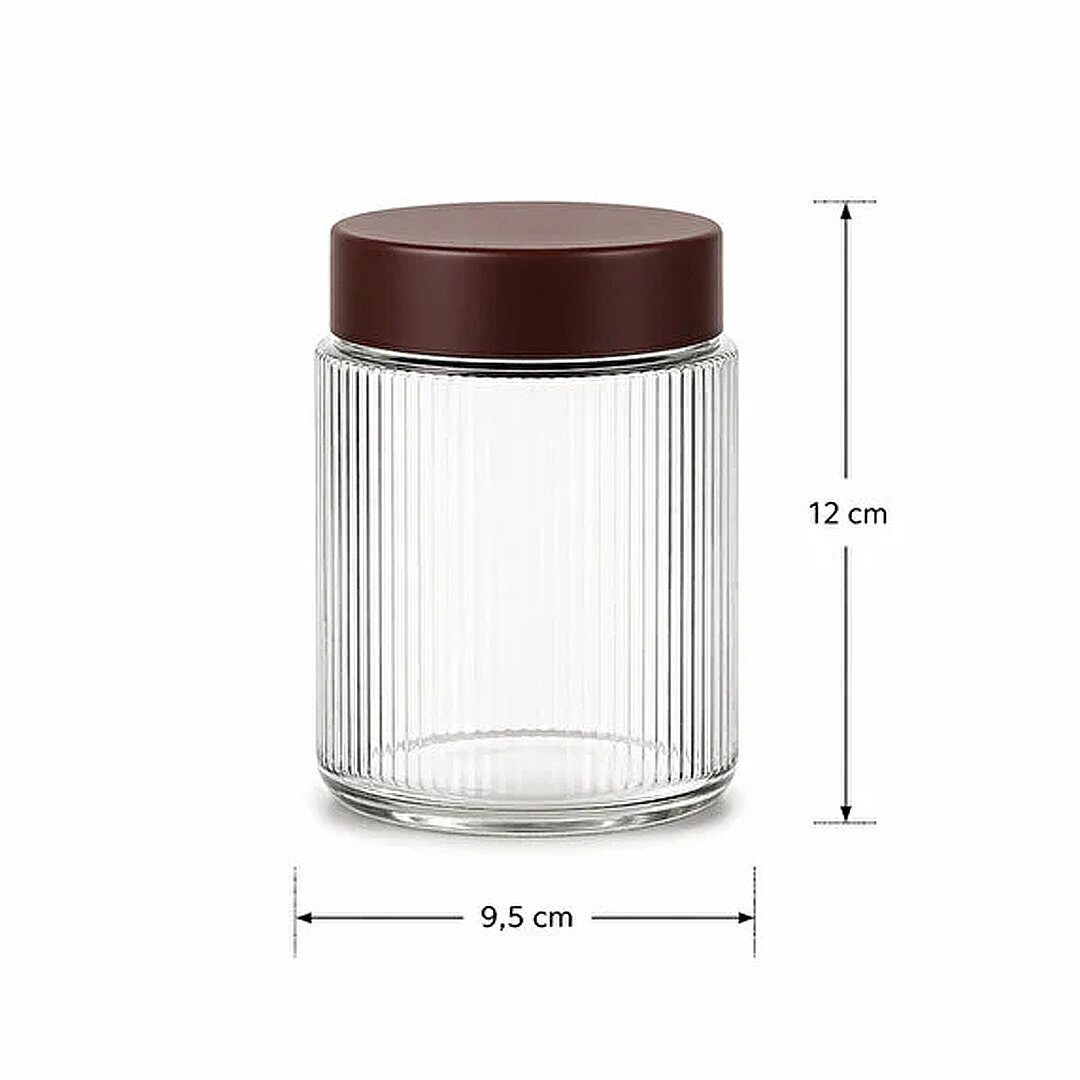12li Etiketli Çizgili Cam Kavanoz Baharatlık Seti – Plastik Contalı Hava Almaz Kapaklı Baharatlık Saklama Kabı 12 x 500 ml - 4