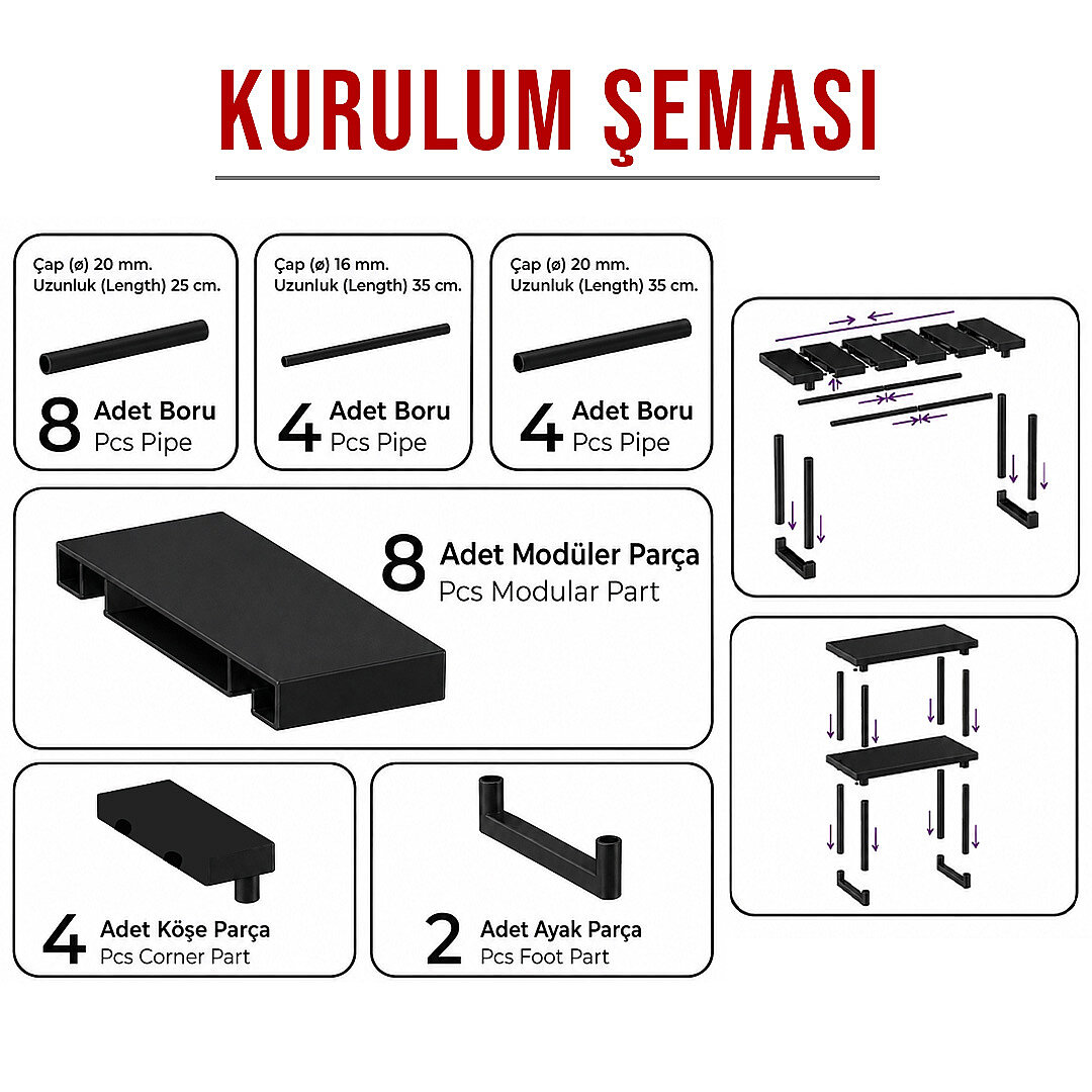 2 Katlı Ayarlanabilir Genişletilebilir Tezgahaltı Düzenleyici Raf Banyo Mutfak Organizer Deterjanlık - 4