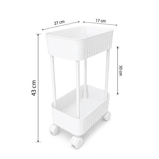 2 Katlı Tekerlekli Tezgah Altı Banyo Mutfak Rafı Çok Amaçlı Dolap Düzenleyici Organizer Deterjanlık - Kopya - 4