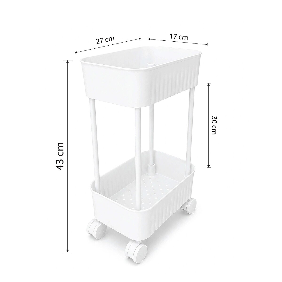 2 Katlı Tekerlekli Tezgah Altı Banyo Mutfak Rafı Çok Amaçlı Dolap Düzenleyici Organizer Deterjanlık - Kopya - 4