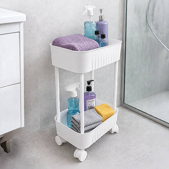 2 Katlı Tekerlekli Tezgah Altı Banyo Mutfak Rafı Çok Amaçlı Dolap Düzenleyici Organizer Deterjanlık - Kopya