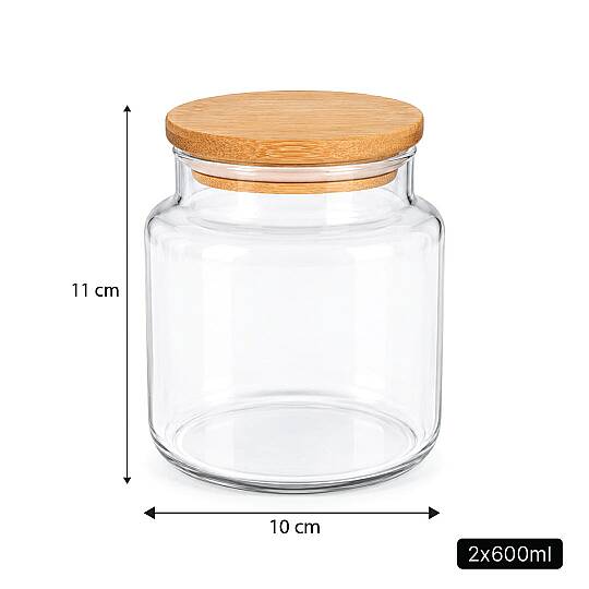 2'li 600 ml Cam Kahve Kavanozu Seti – Ahşap Vakum Kapaklı Filtre Kahve ve Türk Kahvesi Saklama Kabı - 3