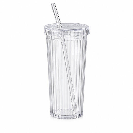 2li Cam Pipetli Kahve & Milkshake Bardağı - Şeffaf Mika Smoothie Soğuk İçecek Bardağı - 3