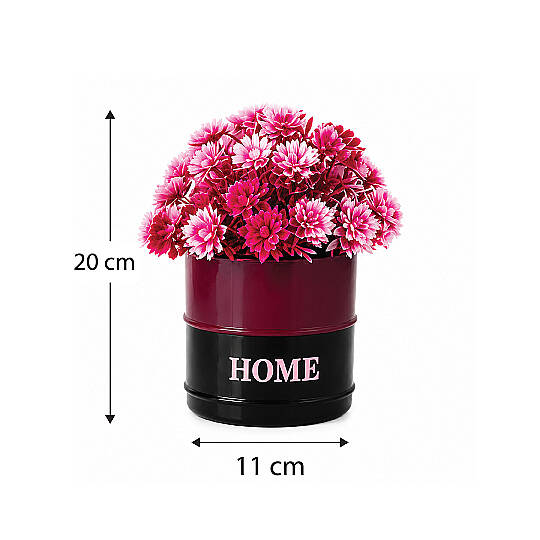4lü Fiora Dekoratif Yapay Çiçek Seti - Home Saksılı Balkon Salon Mutfak Ofis Dekor Çiçeği - 3