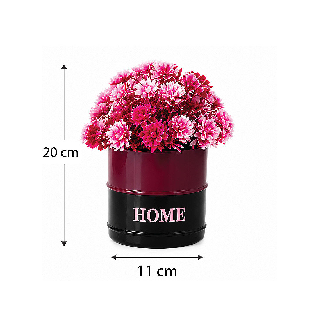 4lü Fiora Dekoratif Yapay Çiçek Seti - Home Saksılı Balkon Salon Mutfak Ofis Dekor Çiçeği - 3