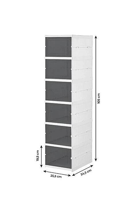 6 Katlı Modüler İstiflenebilir Ayakkabılık Ayakkabı Saklama Kutusu Set Çok Amaçlı Katlanabilir Dolap - 11