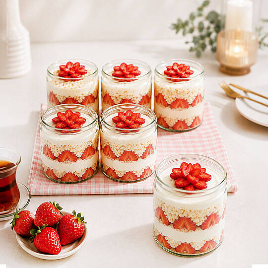 6lı Cam Magnolya Kasesi Seti – Puding Cup Dondurma Servis Sunum Magnolia Kase Takımı