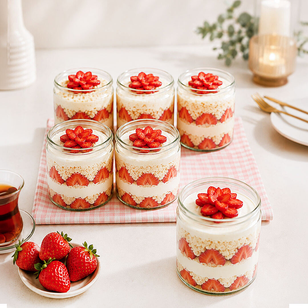 6lı Cam Magnolya Kasesi Seti – Puding Cup Dondurma Servis Sunum Magnolia Kase Takımı - 1