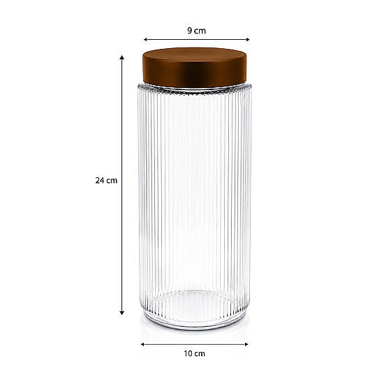 6’lı Jumbo Boy Kapaklı Cam Erzak Kavanozu Saklama Kabı 1500 ml - 3