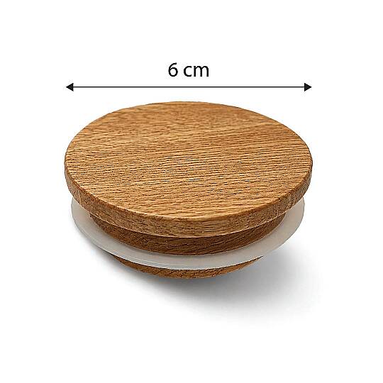 8 cm Yuvarlak Bambu Kavanoz Kapağı – Cam Baharatlık ve Kavanoz İçin Hava Almaz Yedek Ahşap Kapak - 3