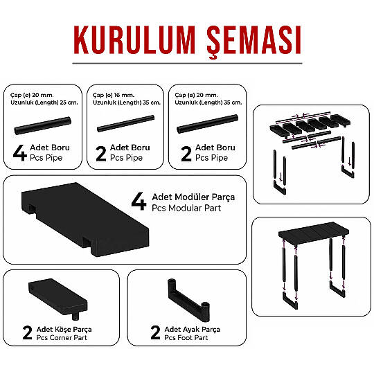 Ayarlanabilir Genişletilebilir Tezgah Altı Düzenleyici Raf Banyo Mutfak Dolap Organizeri Deterjanlık - 4