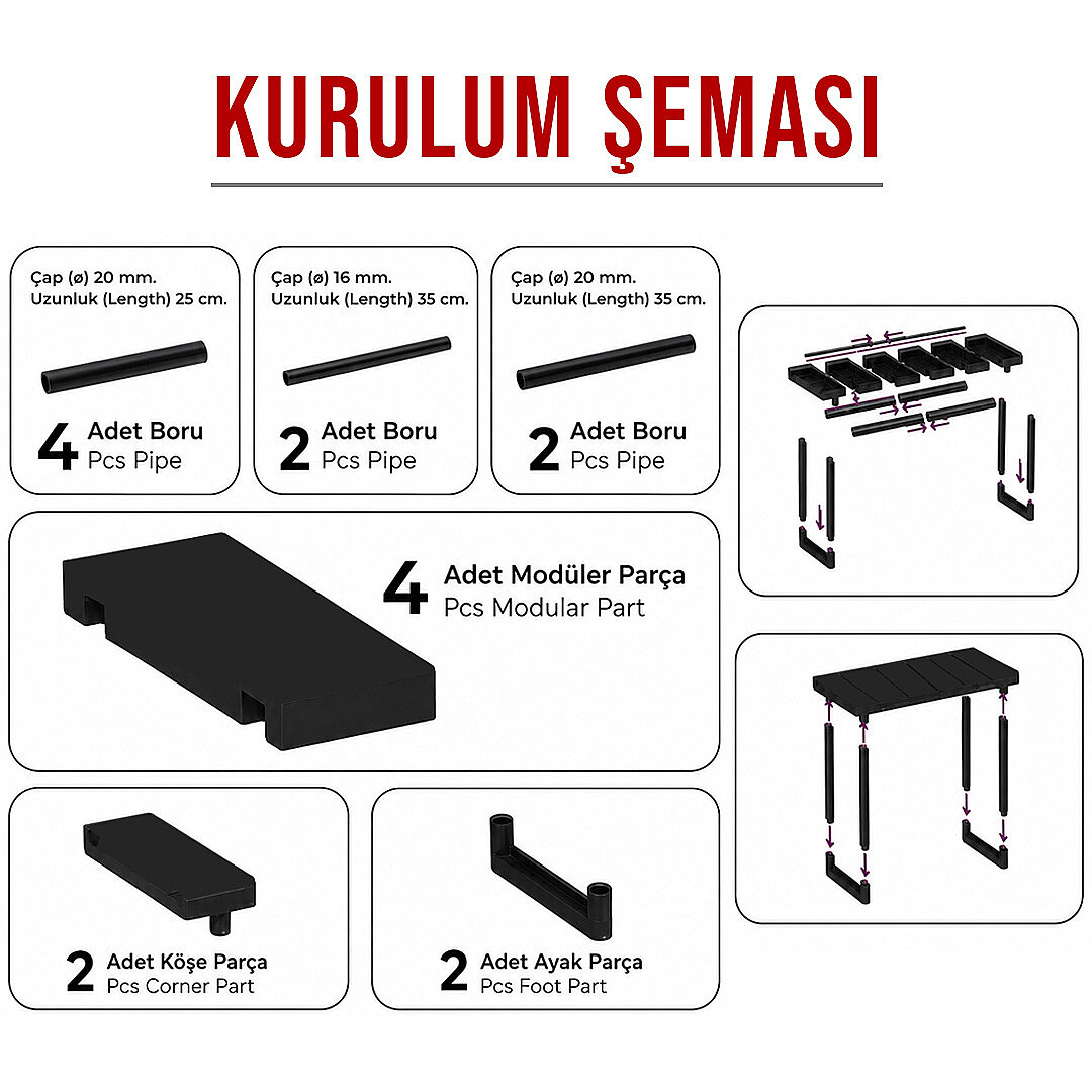 Ayarlanabilir Genişletilebilir Tezgah Altı Düzenleyici Raf Banyo Mutfak Dolap Organizeri Deterjanlık - 4