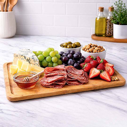 Bambu Sunum Tepsisi – Doğal Ahşap Kahvaltı Çay Kahve İkram Servis Tepsisi 20x30 cm 