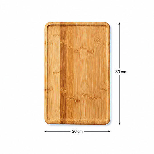Bambu Sunum Tepsisi – Doğal Ahşap Kahvaltı Çay Kahve İkram Servis Tepsisi 20x30 cm - 3