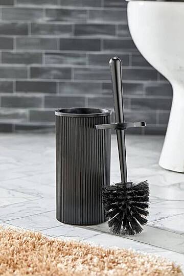 Çizgili Klozet Fırçası - Yuvarlak Kapaklı Banyo Wc Temizleme Fırçası Hijyenik Tasarım