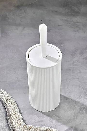 Çizgili Klozet Fırçası – Yuvarlak Kapaklı Hijyenik WC Tuvalet Banyo Temizleme Fırçası - 3