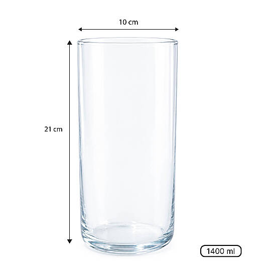 Dekoratif Silindir Cam Vazo - Şeffaf Çiçek & Masa Üstü Sunum Vazosu 21 cm - 3