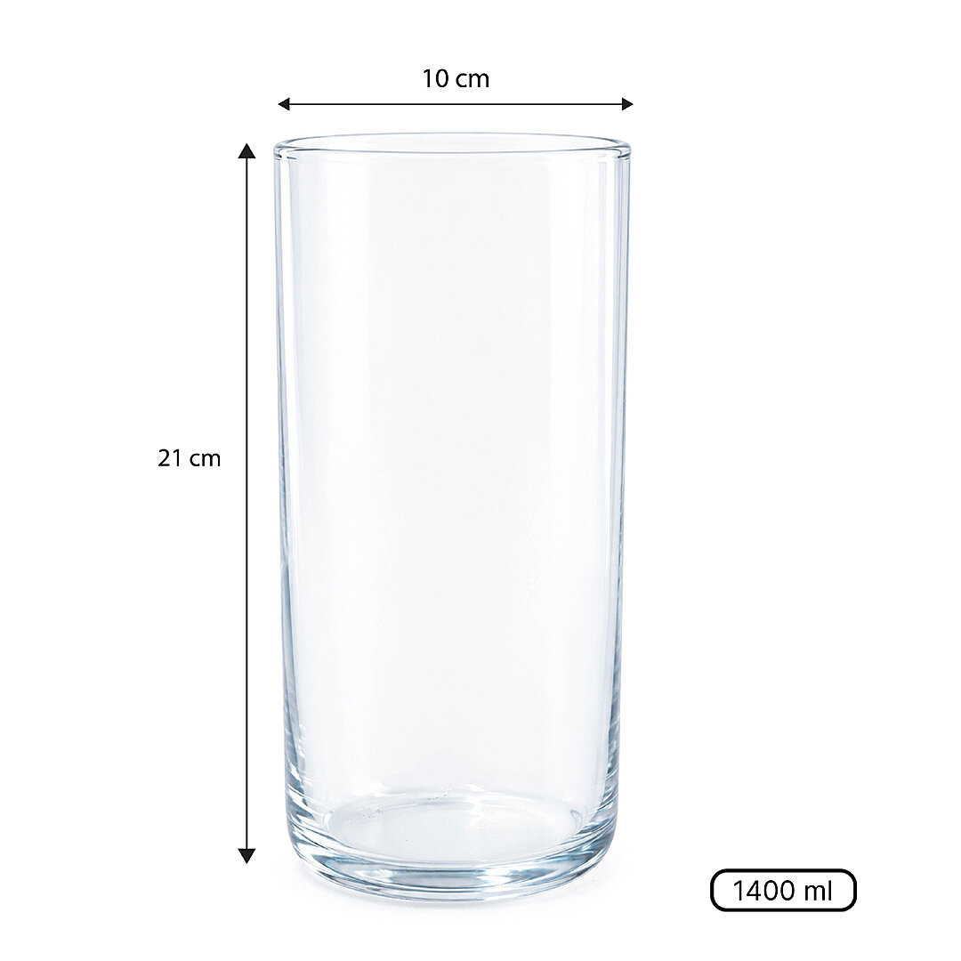 Dekoratif Silindir Cam Vazo - Şeffaf Çiçek & Masa Üstü Sunum Vazosu 21 cm - 3